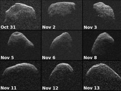 Nine new radar images of near-Earth asteroid 2012 PA8 were obtained with data collected by NASA's Deep Space Network antenna (NASA)