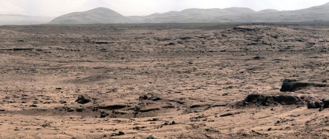This panorama is a mosaic of images taken by the Mast Camera (Mastcam) on the NASA Mars rover Curiosity while the rover was working at a site called "Rocknest" in October and November 2012 (NASA)