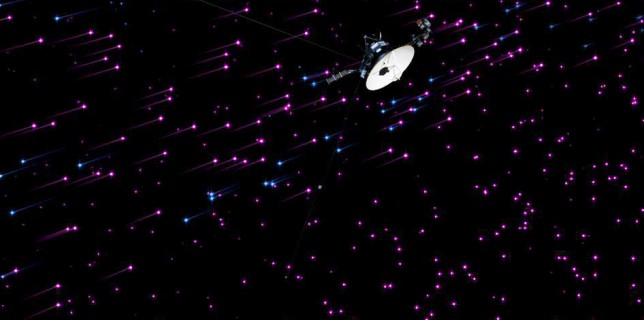 This still image shows NASA's Voyager 1 spacecraft exploring a new region in our solar system called the "magnetic highway" (NASA)